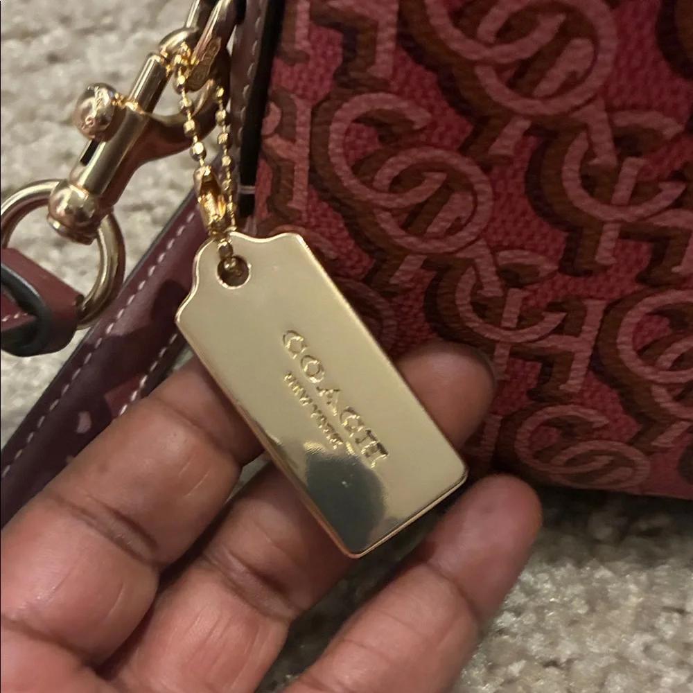 Coach Madi Burgundy Crossbody Bag with Logo Design with cherry 🍒 charm - Picture 4 of 14